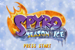 Spyro: Season of Ice title screen for GameBoy Advance